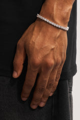 Mens Iced Marquise Mixed Shape Bracelet - 5mm - White