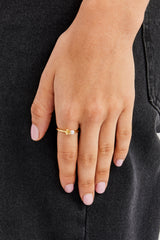 Flower and Freshwater Pearl Ring - 4mm