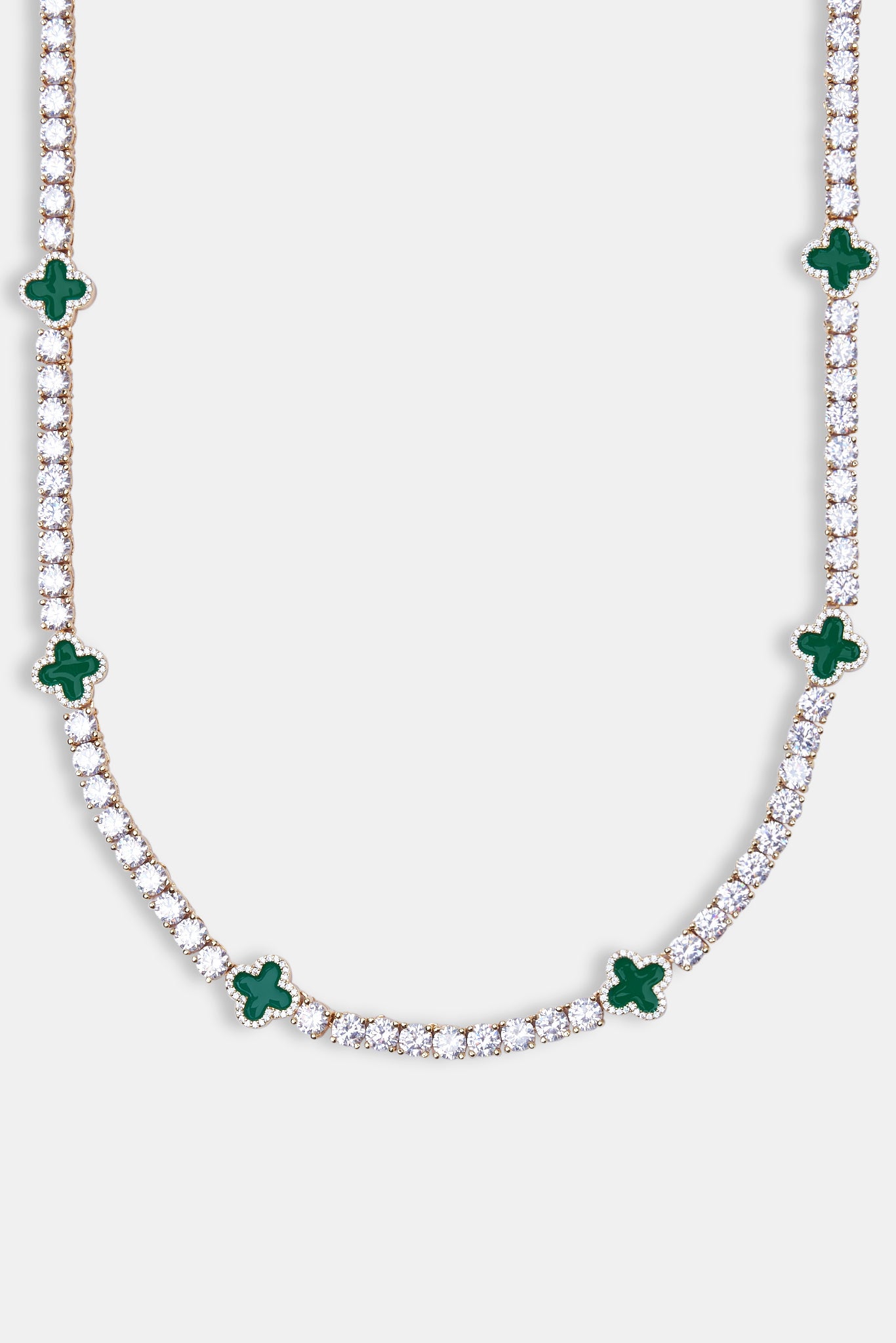 Green Motif Tennis Chain Gold 5mm Womens Chains Shop Tennis