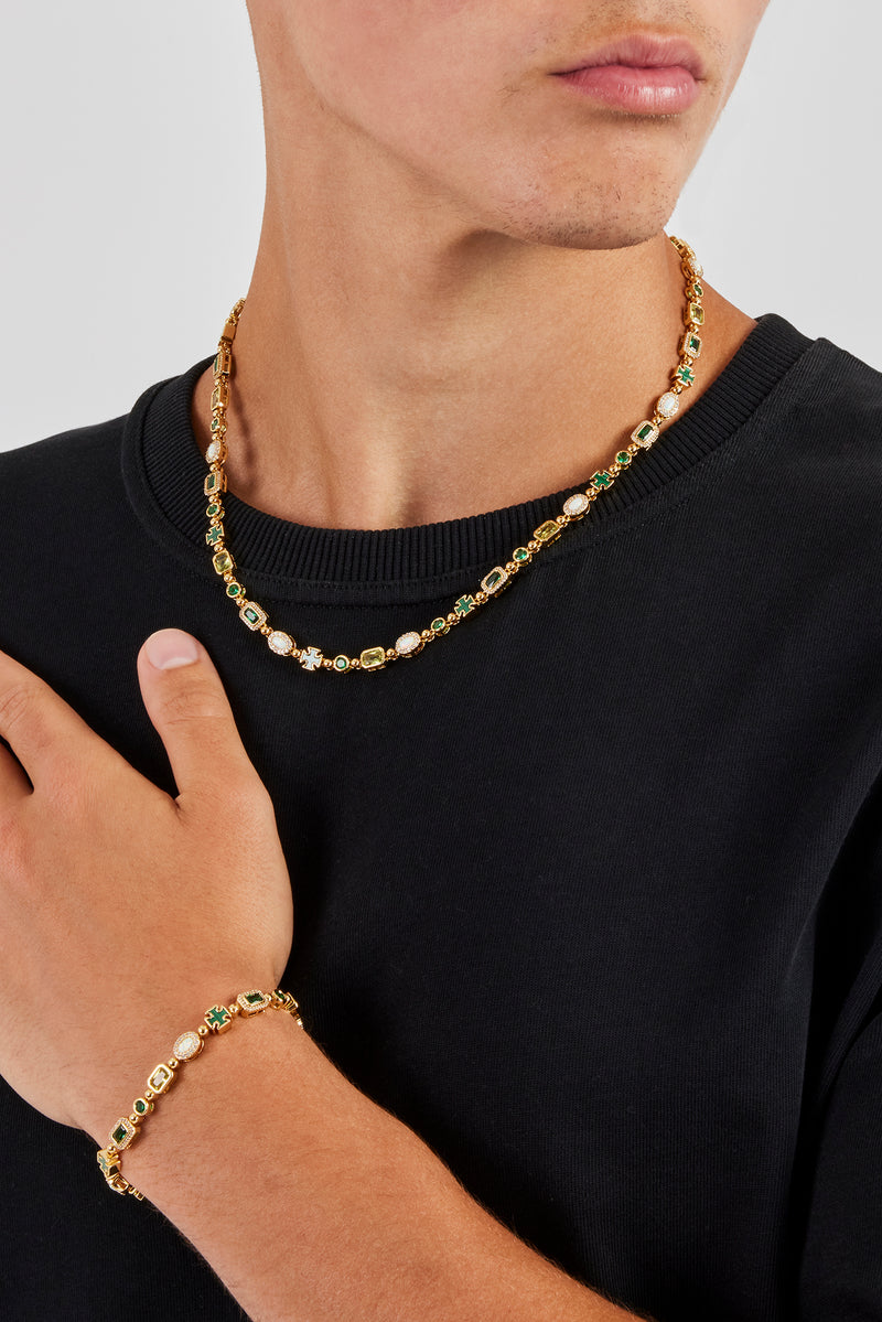 Green Malachite Multi Gemstone Chain & Bracelet - 6mm