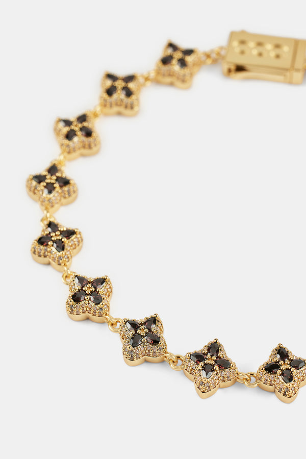 Armband mit Schokoladenbaguette-Motiv – 8 mm – Gold