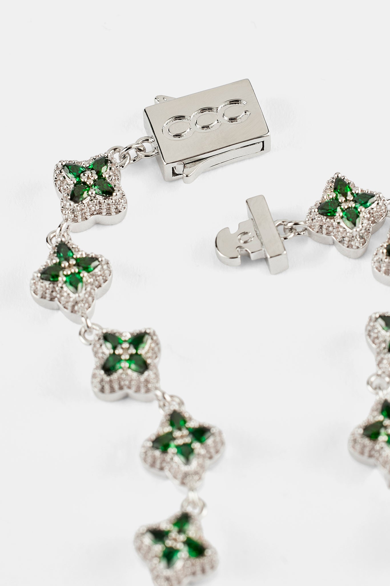 Grünes Baguette-Armband – 8 mm