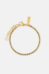 Light Green Micro Tennis Bracelet - 2.5mm - Gold