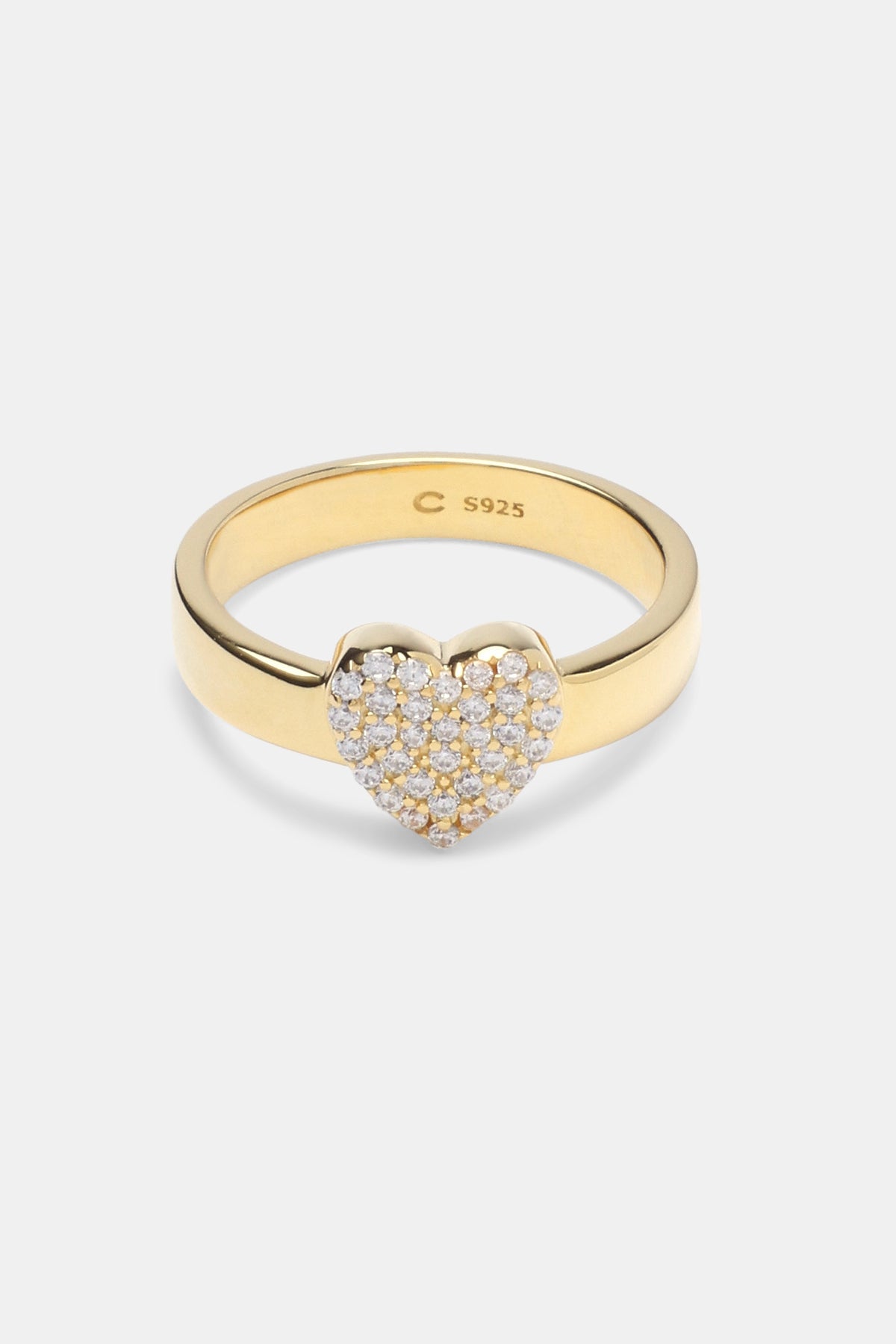 Iced Heart Ring Gold Womens Rings Shop Motif Rings at