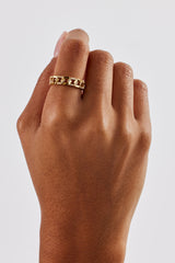 Eisiger und polierter Sechseckring – 5 mm