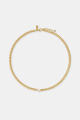 Kubanische Kette mit klarem Herz – 5 mm