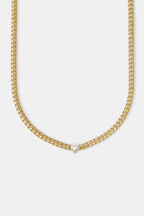 Kubanische Kette mit klarem Herz – 5 mm