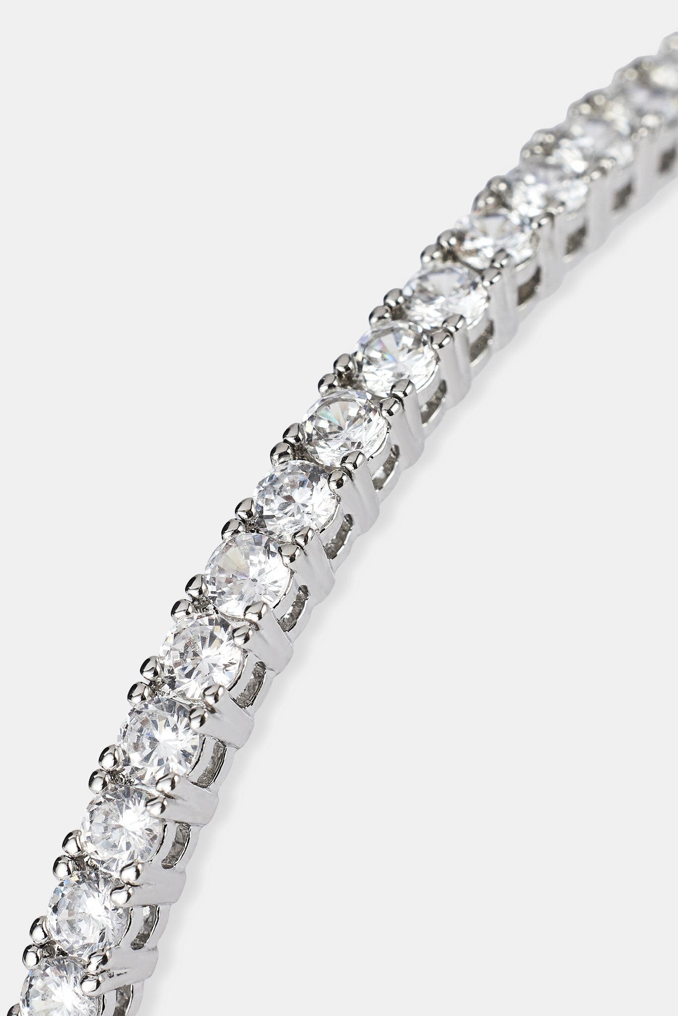 Iced Tennis Bangle - 3mm - White