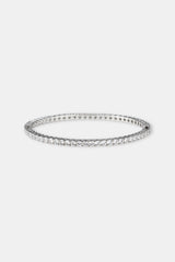Iced Tennis Bangle - 3mm - White