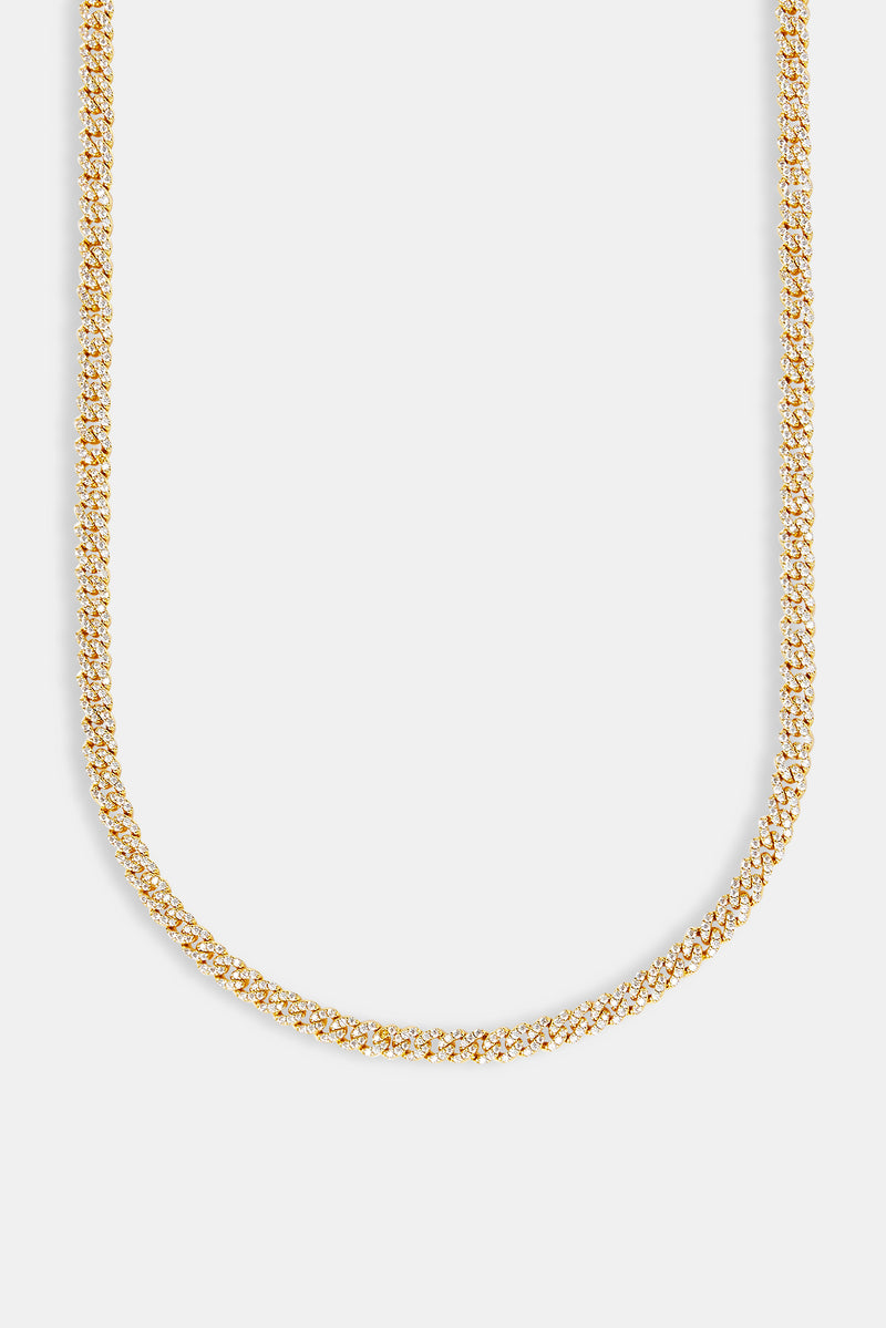 Iced Cuban Link Chain - 5mm - Gold