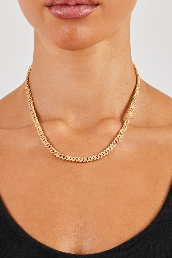 Iced Cuban Link Chain - 5mm - Gold