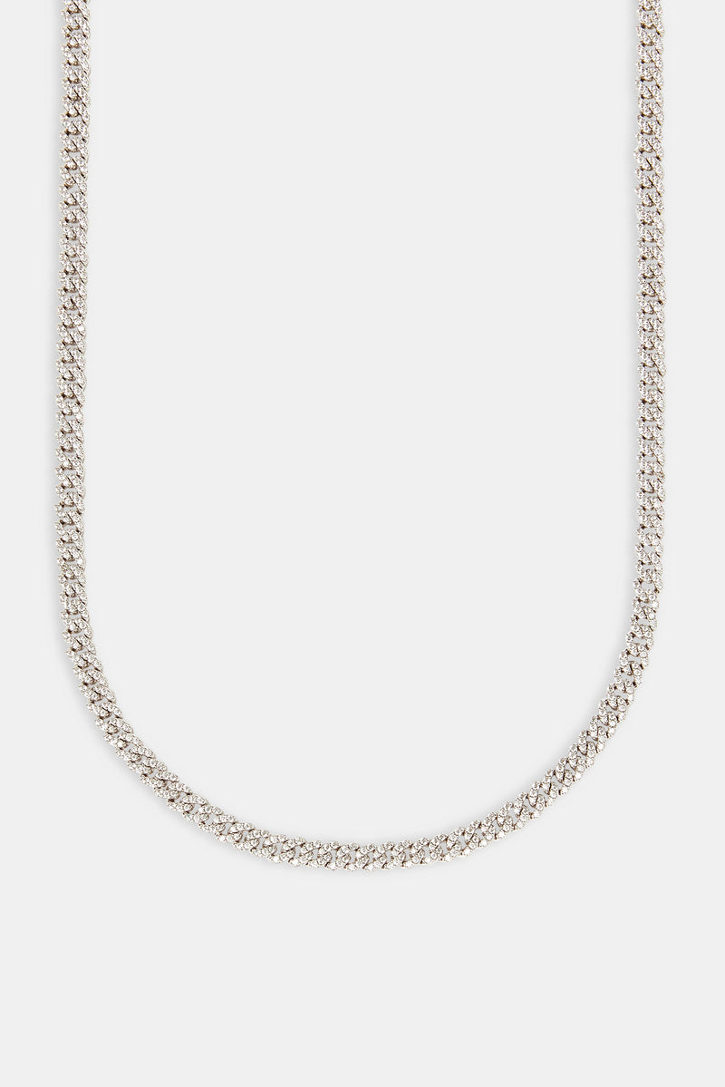 Iced Cuban Link Kette - 5mm - Weiß