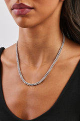 Iced Cuban Link Kette - 5mm - Weiß