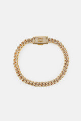 Iced Cuban Link Armband – 5 mm – Gold