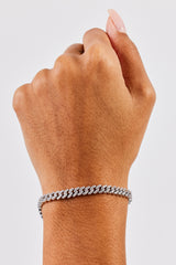 Iced Cuban Link Bracelet - 5mm - White