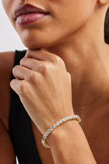 Iced Tennis Bangle - 5mm - Gold