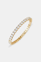 Iced Tennis Bangle - 5mm - Gold
