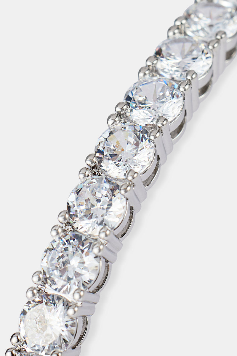 Iced Tennis Bangle - 5mm - White