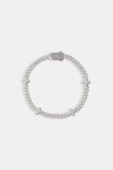 Iced Baguette Motif Infinity Link Bracelet - 6mm