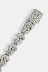 Unendlichkeitsarmband aus eisblauem Stein – 6 mm