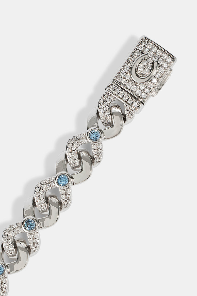 Unendlichkeitsarmband aus eisblauem Stein – 6 mm