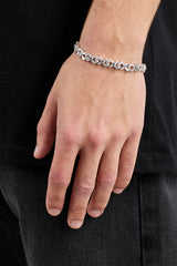 Unendlichkeitsarmband aus eisblauem Stein – 6 mm