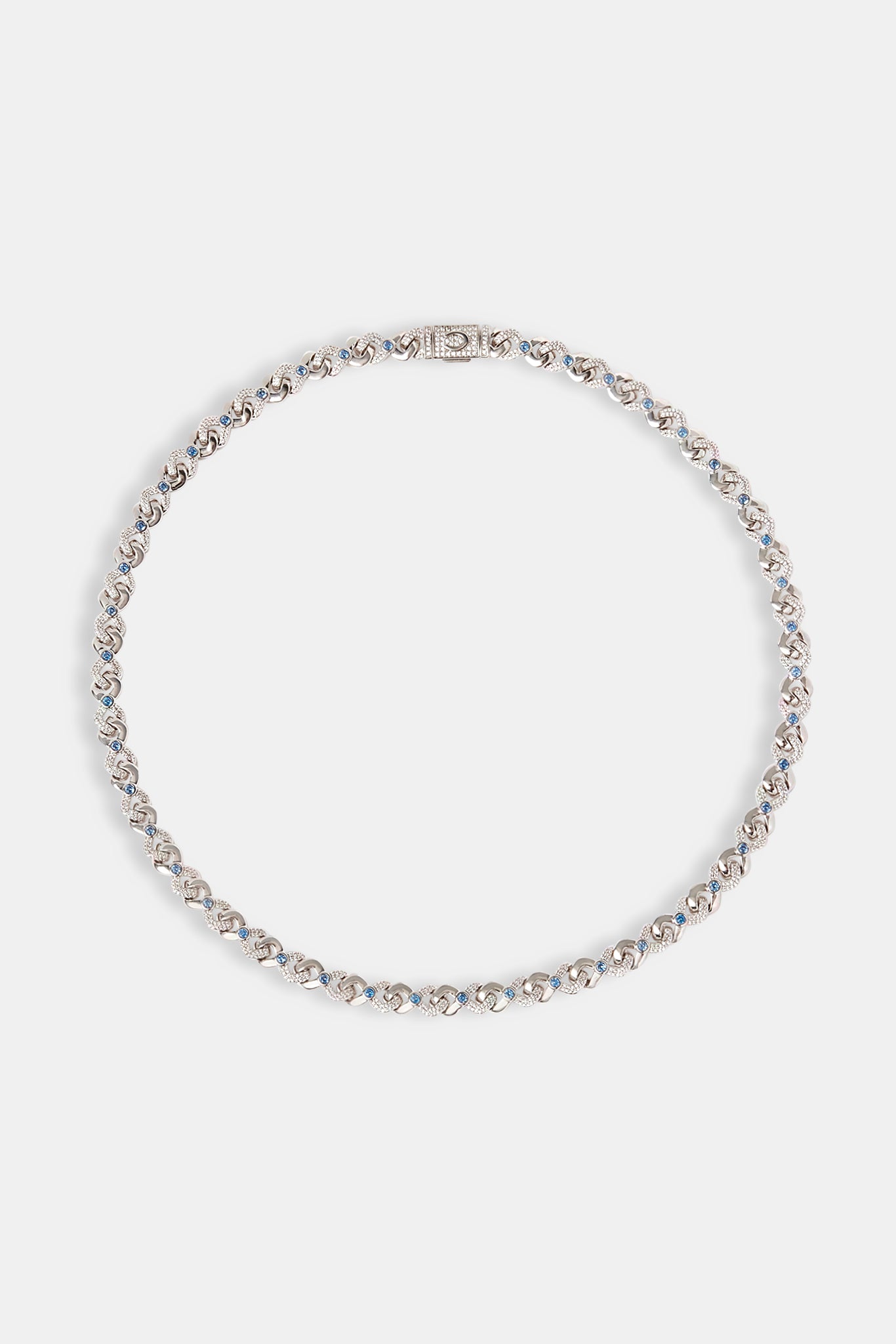 Unendlichkeitskette mit eisblauem Stein – 6 mm