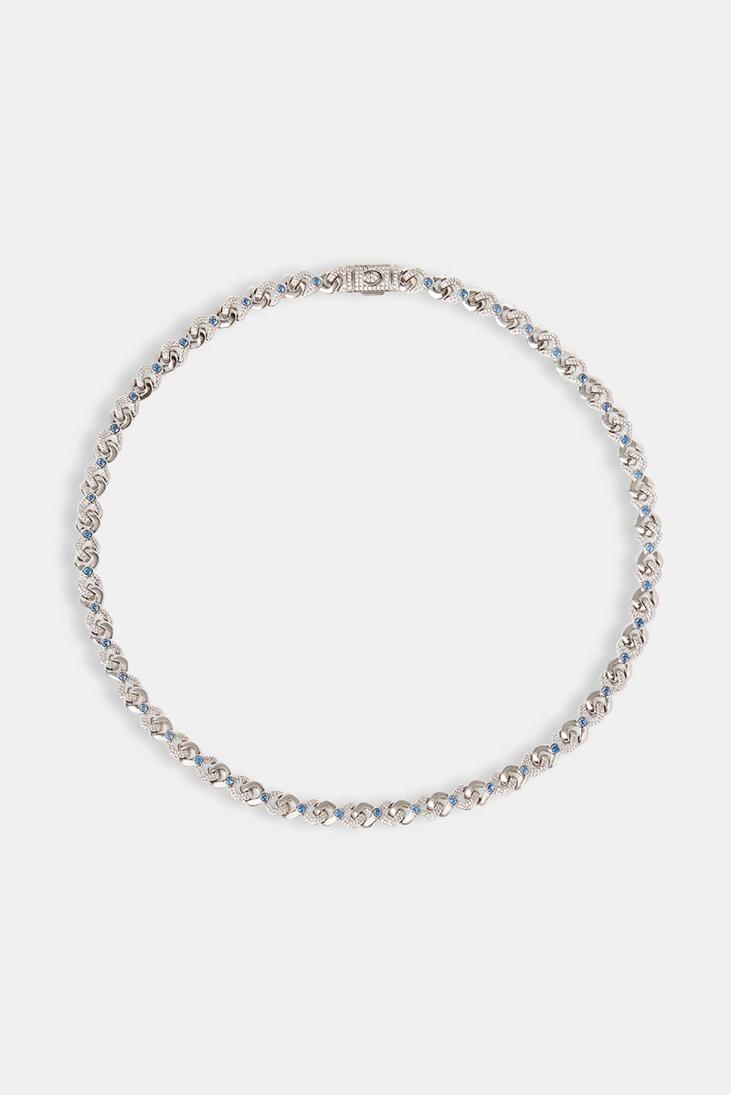 Unendlichkeitskette mit eisblauem Stein – 6 mm