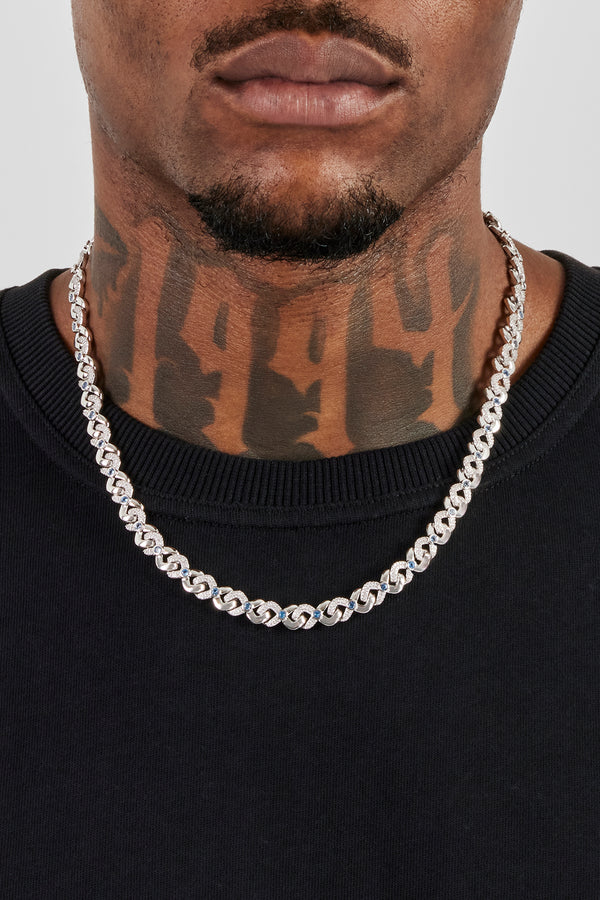 Unendlichkeitskette mit eisblauem Stein – 6 mm