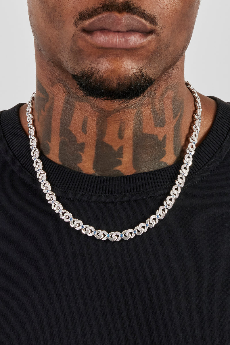 Unendlichkeitskette mit eisblauem Stein – 6 mm