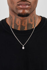 Halskette mit vereistem Lünettenanhänger – 10 mm