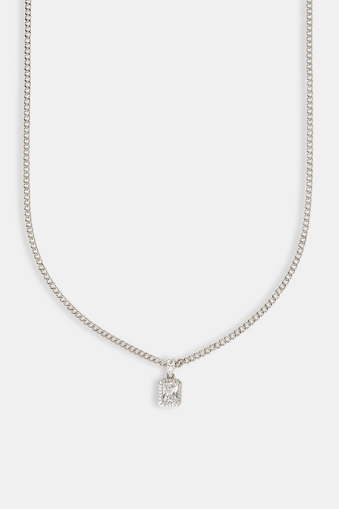 Halskette mit vereistem Lünettenanhänger – 10 mm