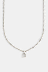 Halskette mit vereistem Lünettenanhänger – 10 mm