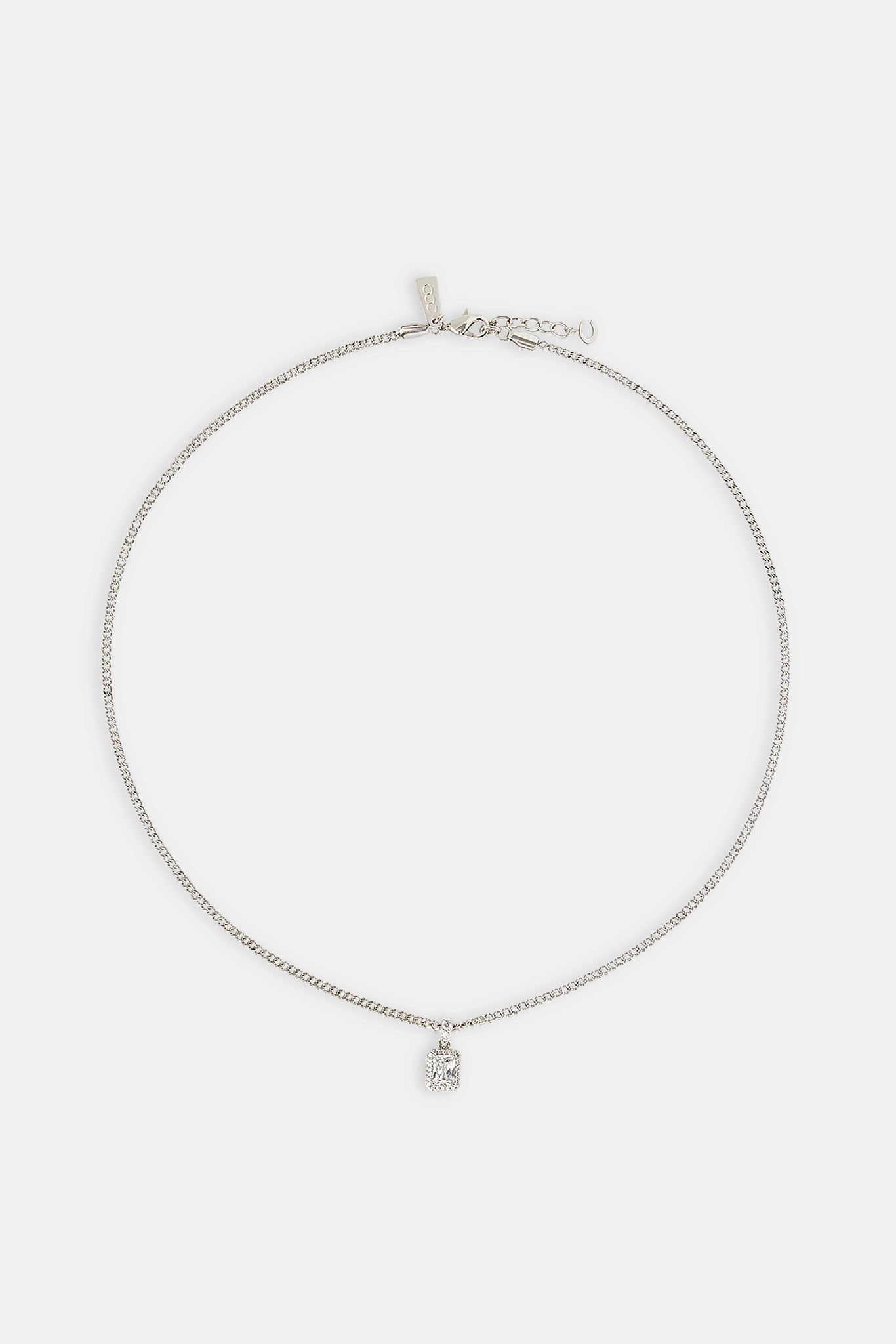 Halskette mit vereistem Lünettenanhänger – 10 mm