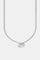 Iced Clear Layered Gemstone Necklace - 10mm