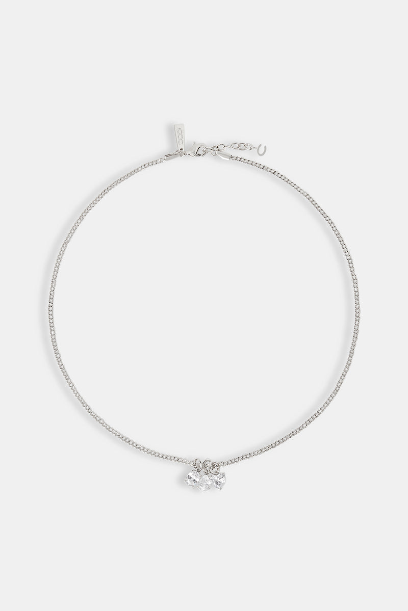 Iced Clear Layered Gemstone Necklace - 10mm