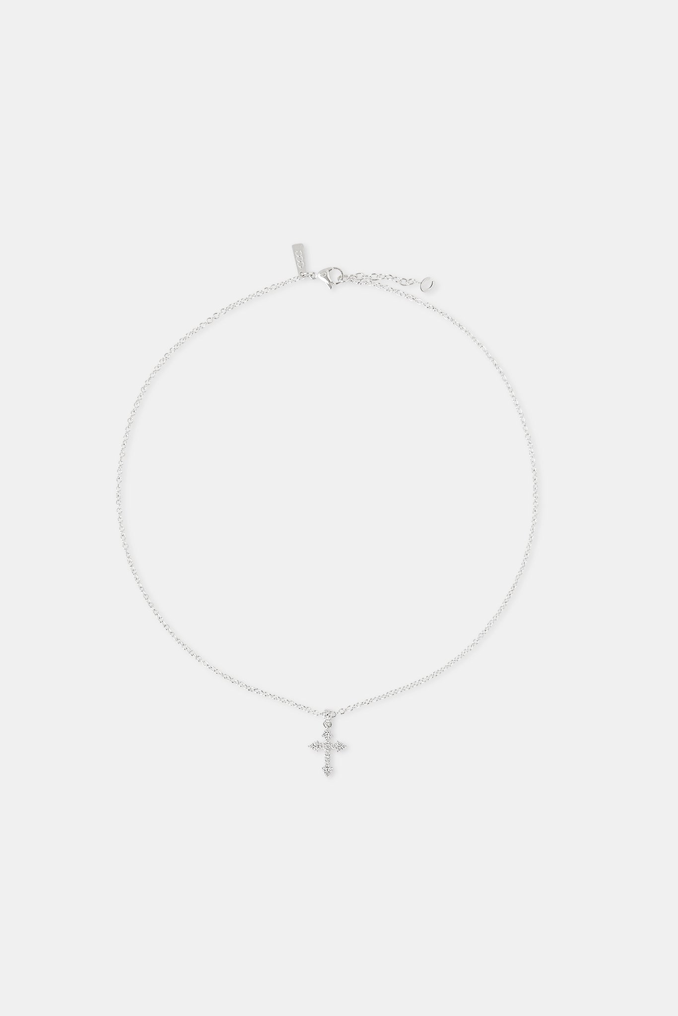 Iced Cross Pendant Necklace - 25mm