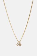 Iced Double Motif Cuban Necklace - 10mm - Gold