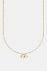 Charm-Halskette mit vereistem Doppelsternmotiv – 10 mm