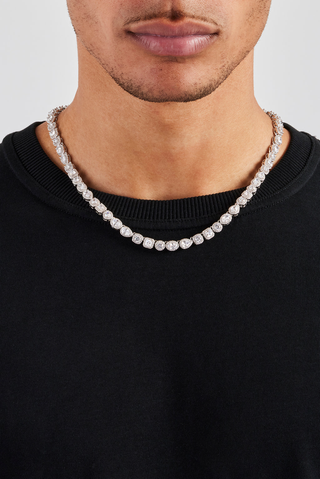 Cluster Chain Iced Mixed Shape Cluster Chain - 8mm | Mens Chains | Shop Multi ...