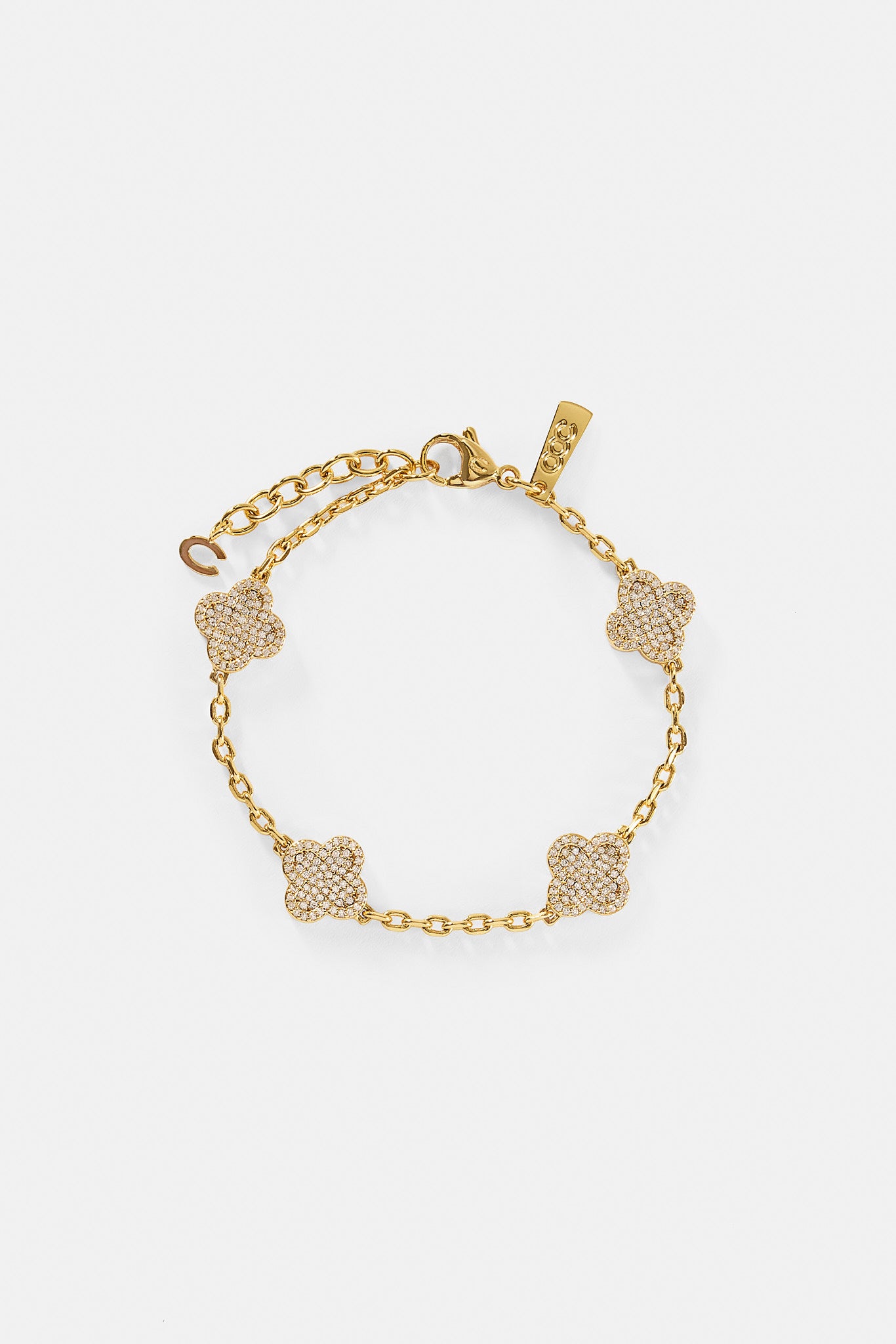 Iced Motif Rolo Link Bracelet - 12mm | Womens Bracelets | Shop