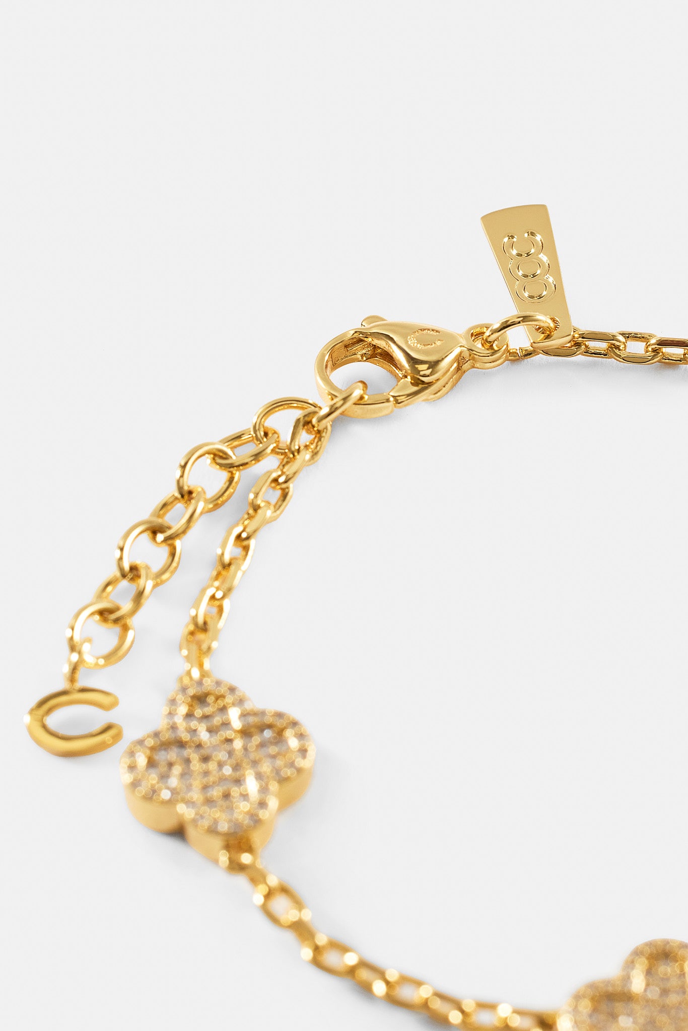 Iced Motif Rolo Link Bracelet - 12mm | Womens Bracelets | Shop