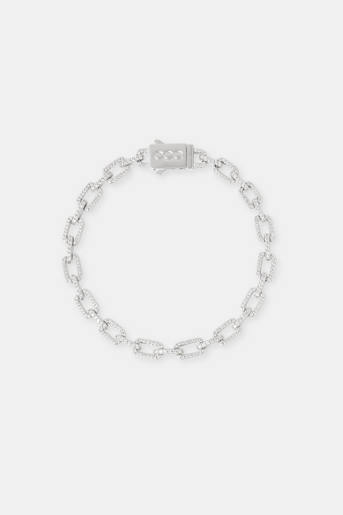 Iced Pave Rechteckiges Gliederarmband – 6 mm