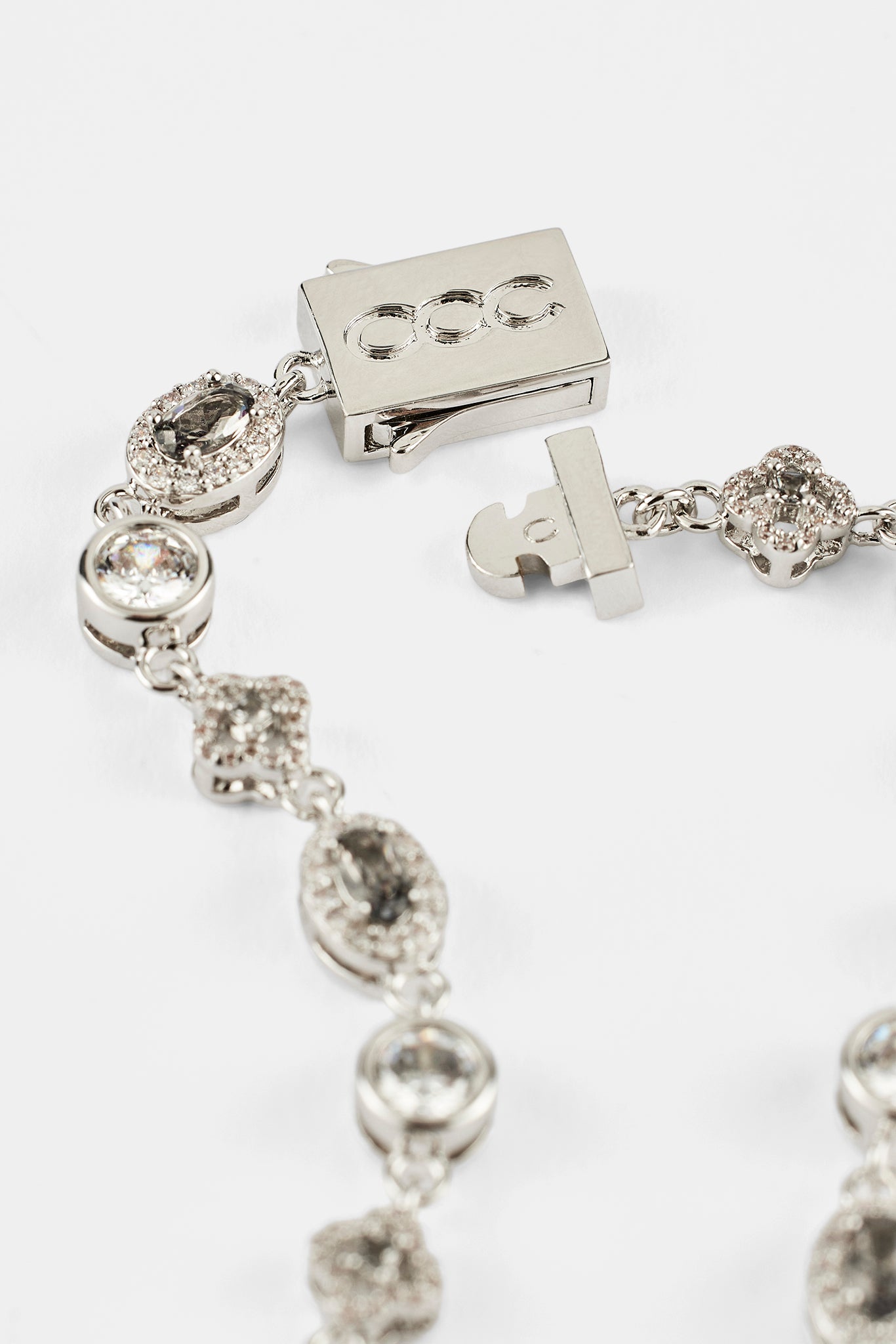 Iced Cross & Motif Multi Gemstone Bracelet - 6mm