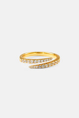 Iced CZ Wrap Ring - 7mm - Gold