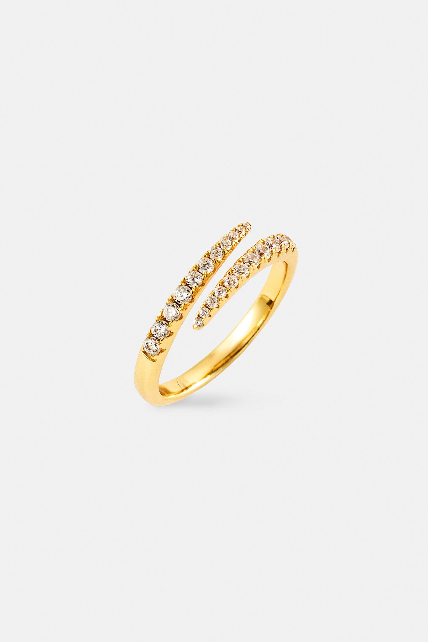 Iced CZ Wickelring - 7mm - Gold