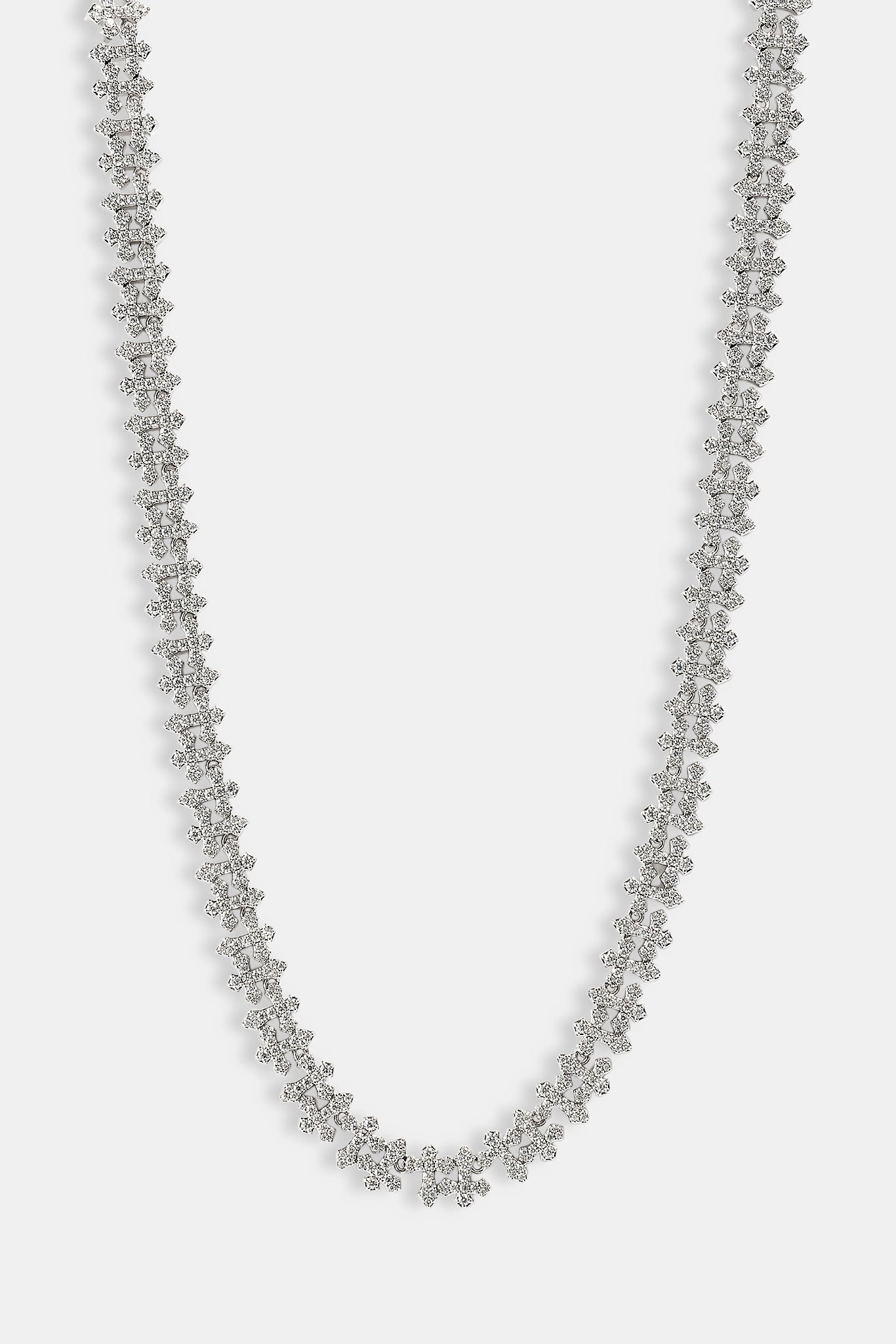 Iced Micro Cross Chain - 10mm - White