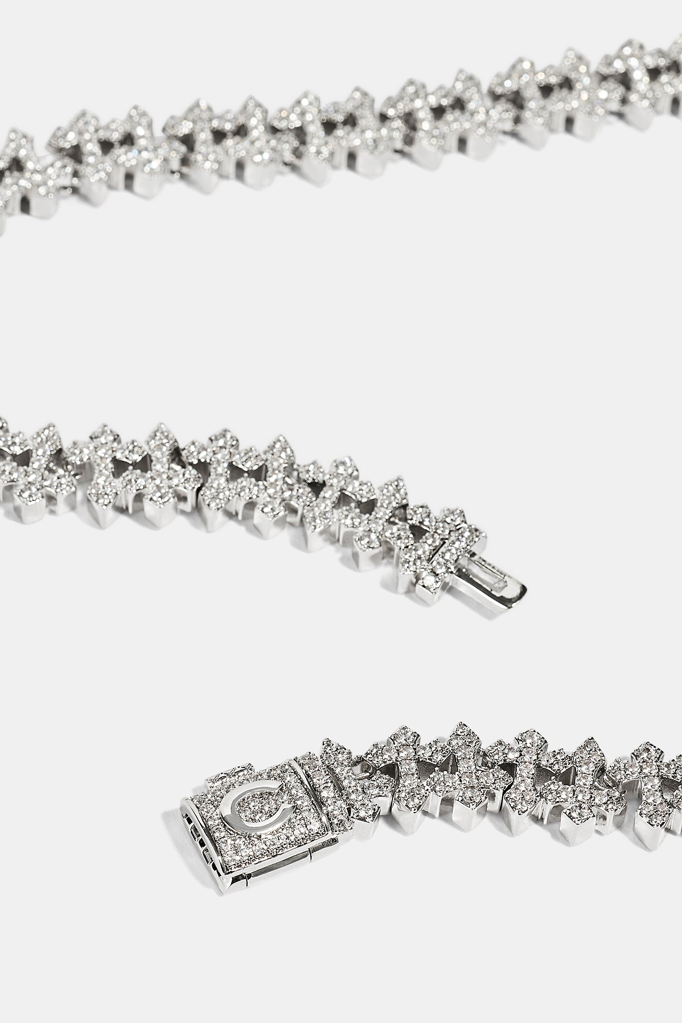 Iced Micro Cross Chain - 10mm - White