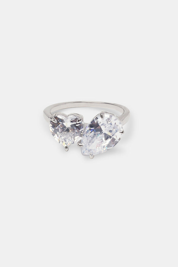 Heart Stone Ring - White