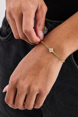 Iced Enamel Motif Cuban Bracelet - 10mm